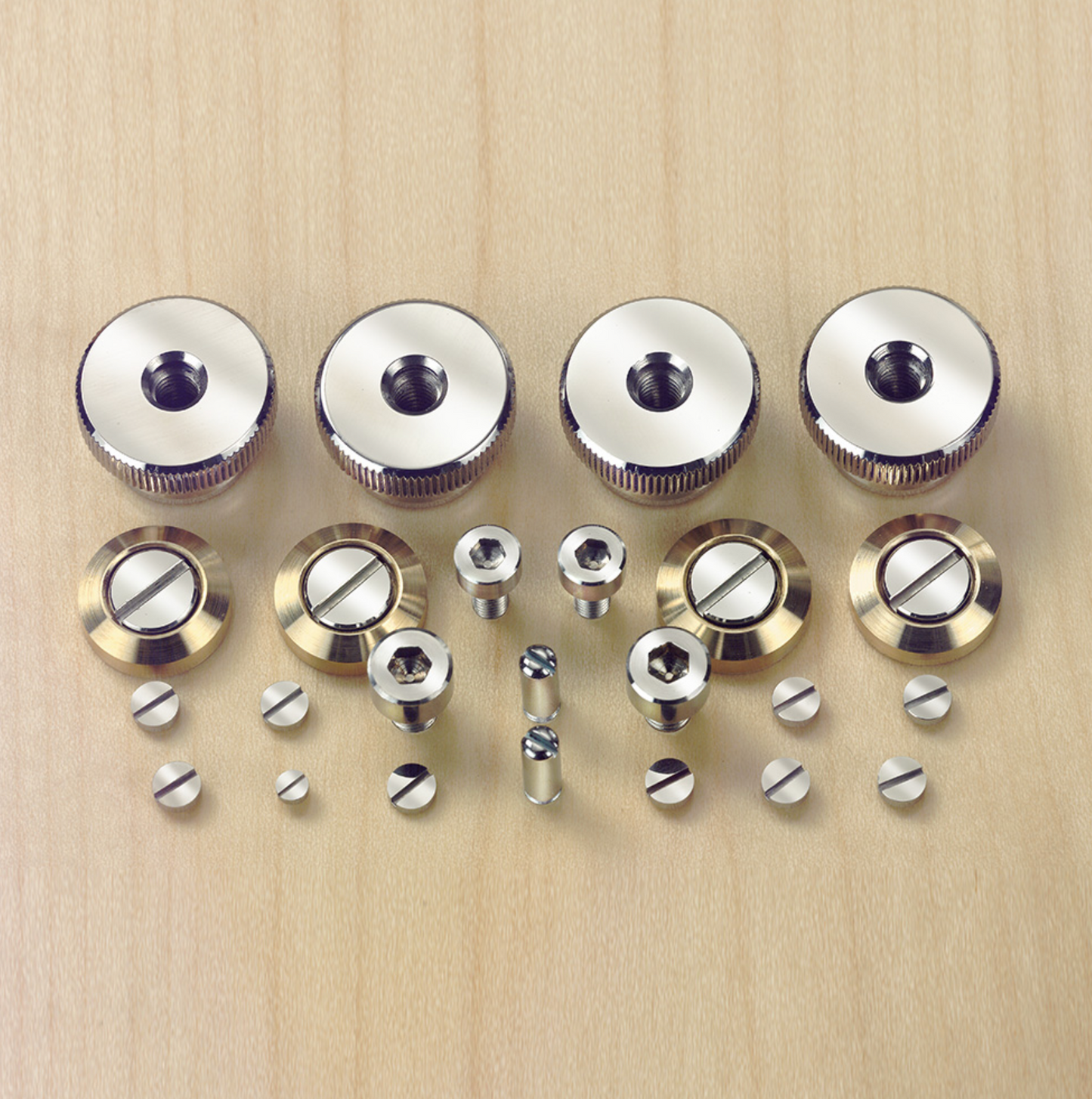 SET OF FINE-POLISHED SCREWS