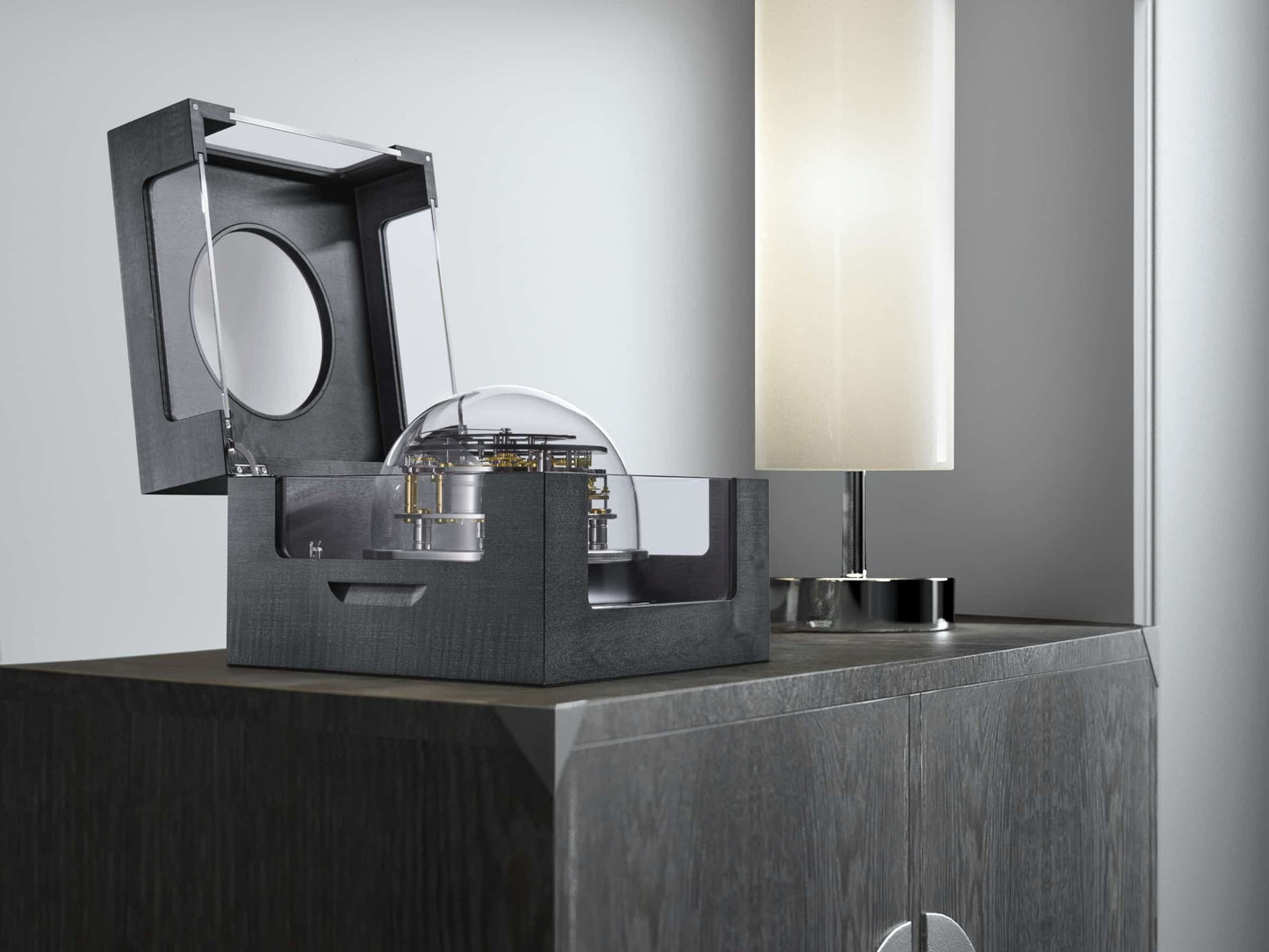 Vitrea Limited Edition Skeletonized Dome Table Clock